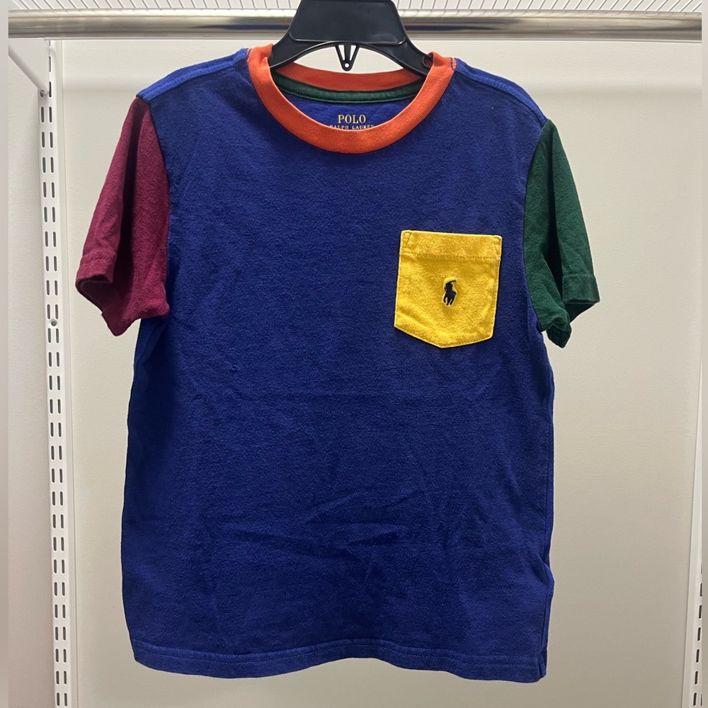 Polo by Ralph Lauren Kids Multicolor Pocket Tee - Blue, Yellow, Red, Green